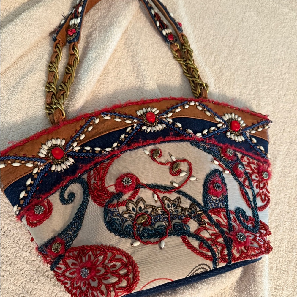 Mary Franci Embroidered Multicolor Women's Bag